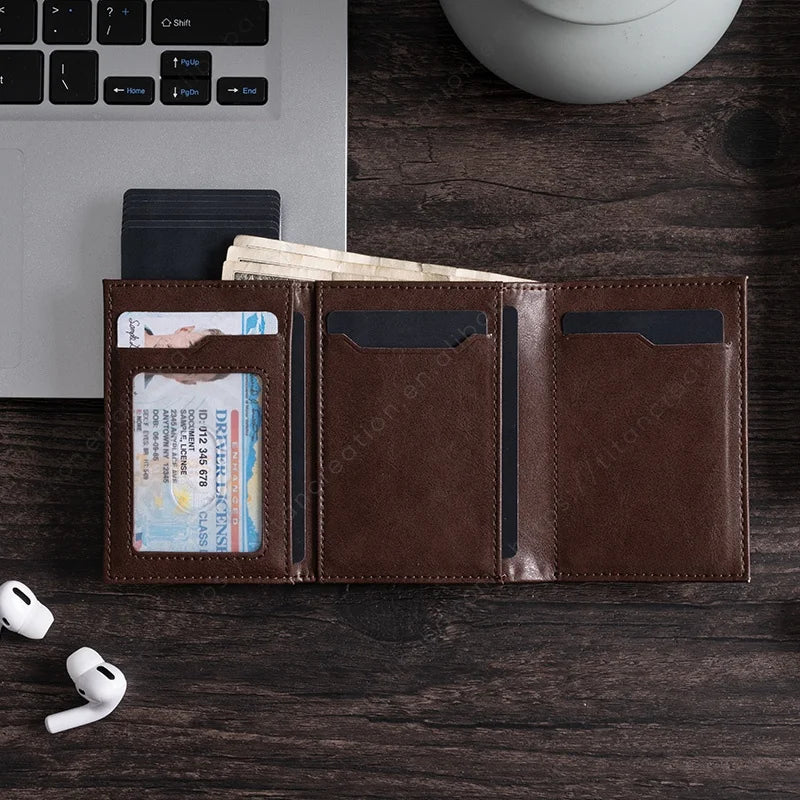 RFID Cardholder met Pop-up Mechanisme – Aluminium & Leer