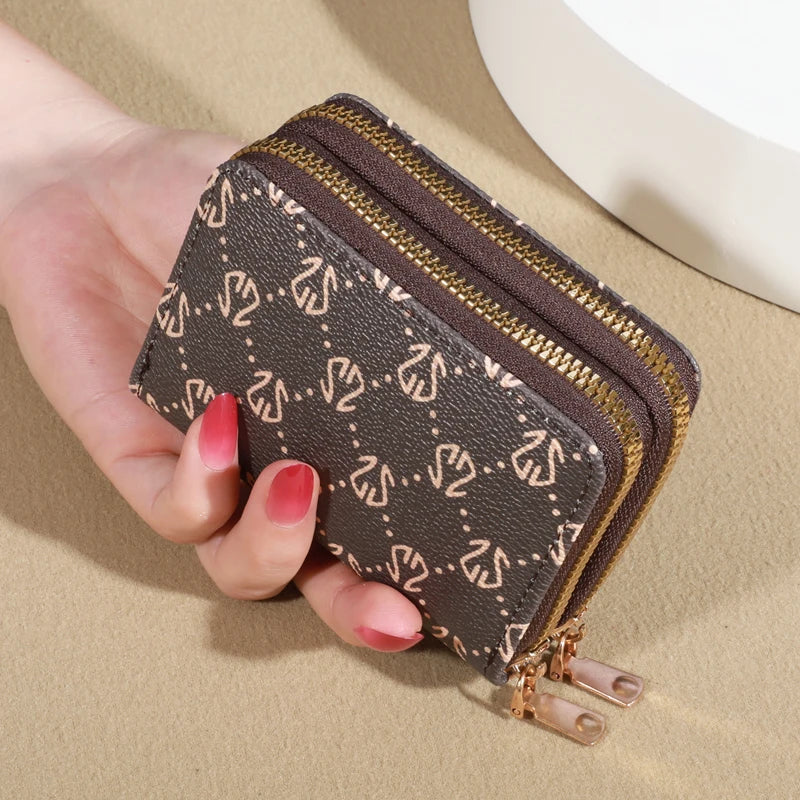 Vintage Pasjeshouder voor Dames – PU-Leer met Rits